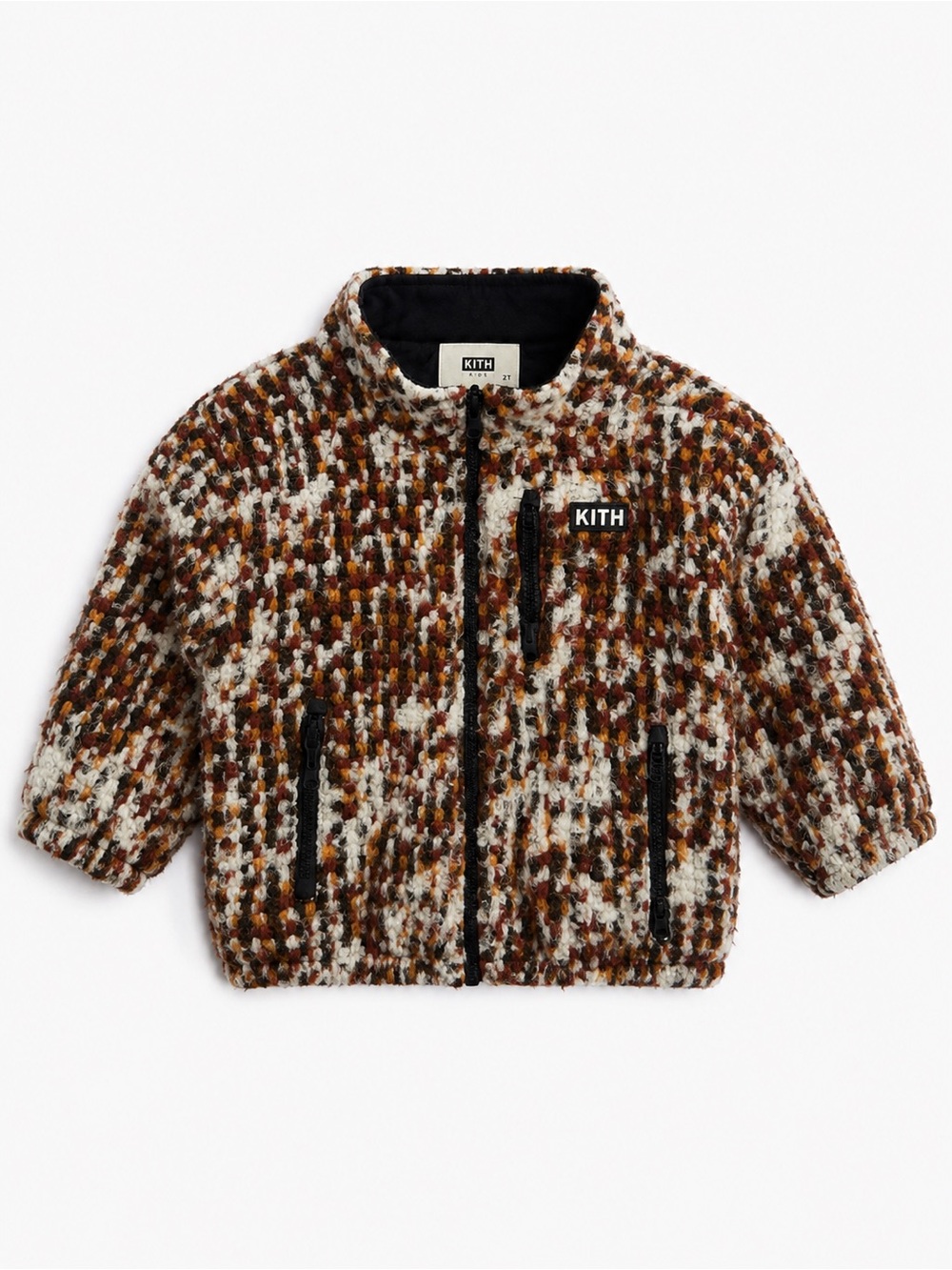 Kith Kids Multi-Tone Sherpa Puffer Jacket — Brown & Cream